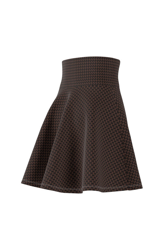 Corduroy Print Women's Skater Skirt - Objet D'Art