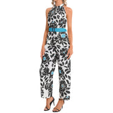 Halter Neck Buckle Belted Jumpsuit - Objet D'Art