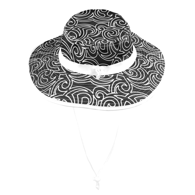 white solid print addsart Wide Brim Bucket Hat - Objet D'Art