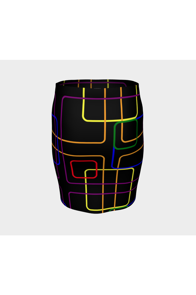 Neon Fences Fitted Skirt - Objet D'Art