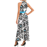Halter Neck Buckle Belted Jumpsuit - Objet D'Art