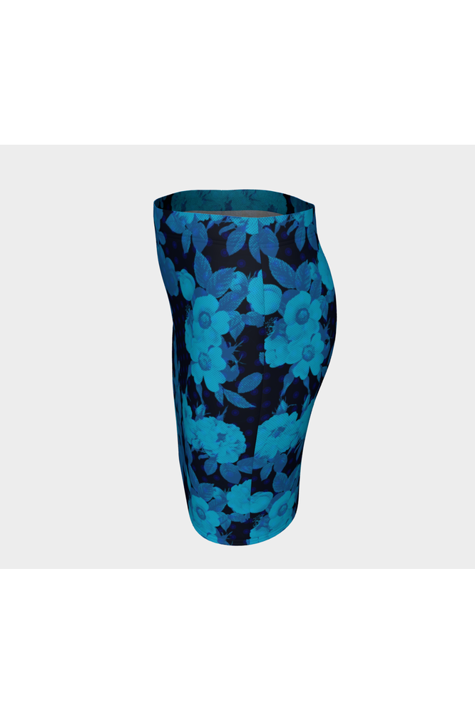 Classic Blue Floral Fitted Skirt - Objet D'Art