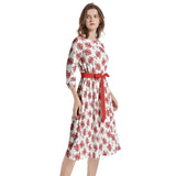 Boat Neck Belted Flared Dress - Objet D'Art