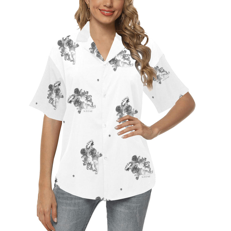 cheribum m kemp print All Over Print Hawaiian Shirt for Women (Model T58) - Objet D'Art