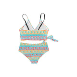 greek key print 2 A C Knot Side Bikini Swimsuit (Model S37) - Objet D'Art