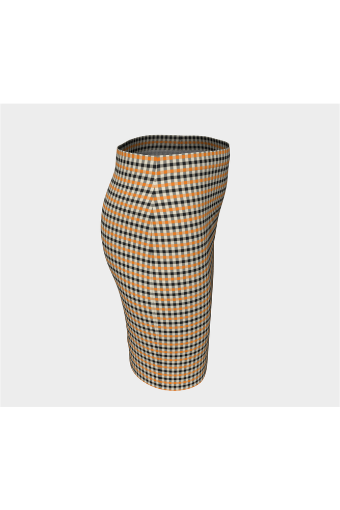 Turmeric/Black Shepherd's Check Fitted Skirt - Objet D'Art