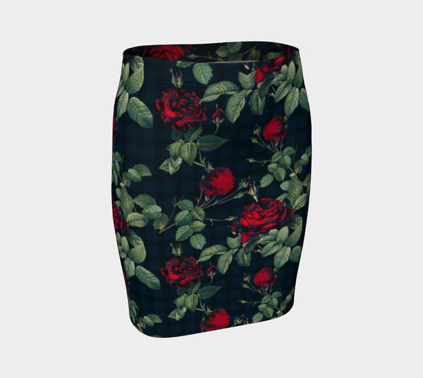 Rose Print Fitted Skirt - Objet D'Art