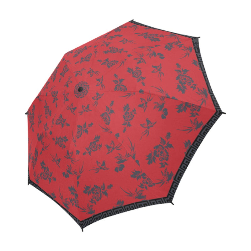 asian art red Semi-Automatic Foldable Umbrella - Objet D'Art