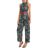 Halter Neck Buckle Belted Jumpsuit - Objet D'Art