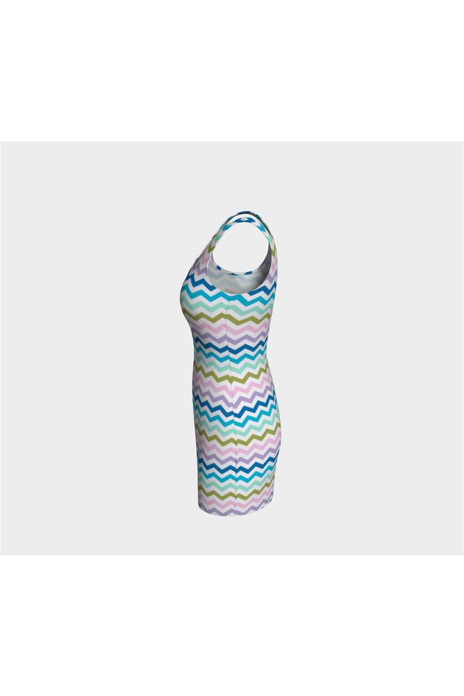 Pastel Herringbone Bodycon Dress - Objet D'Art