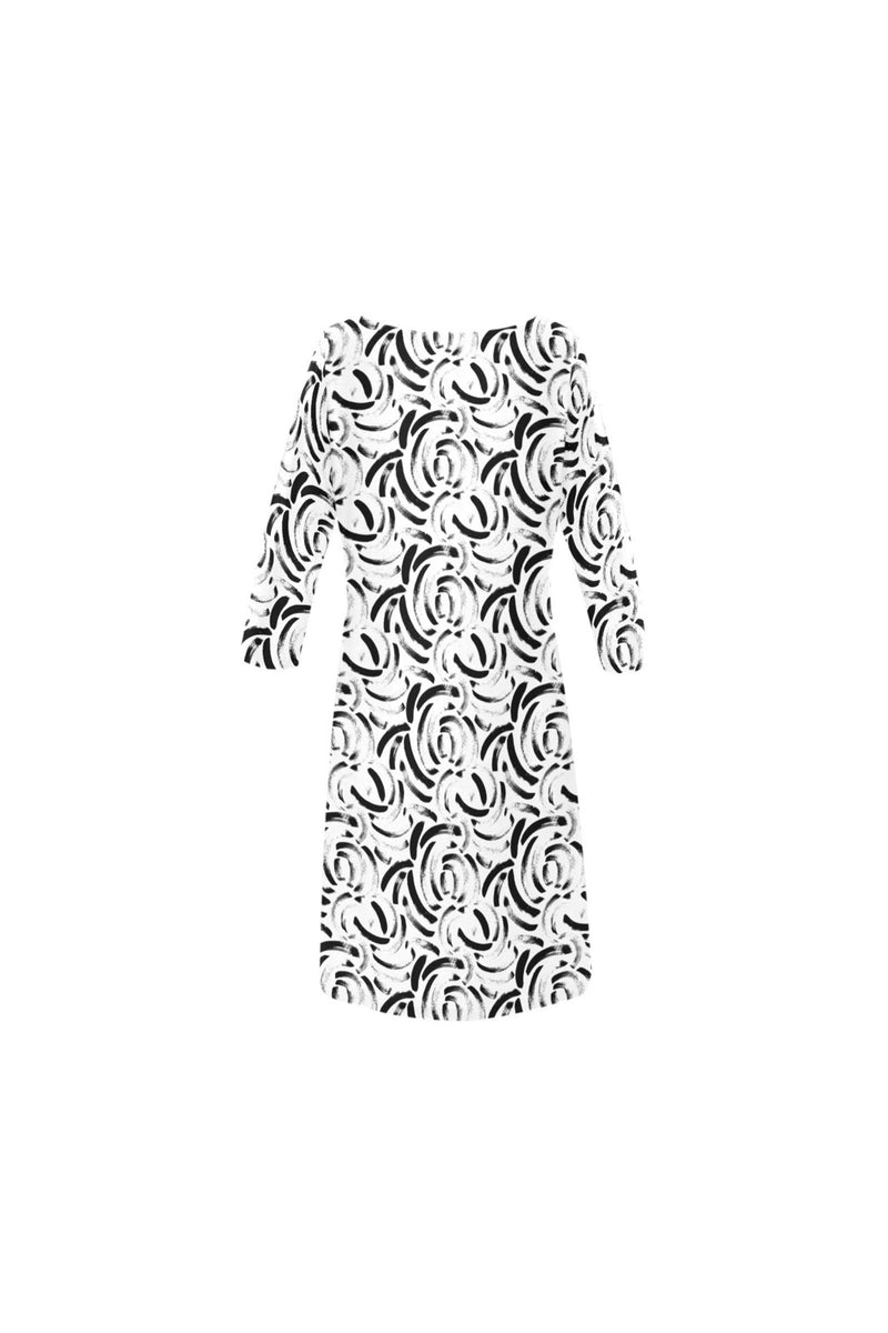 Brush Strokes Rhea Loose Round Neck Dress - Objet D'Art