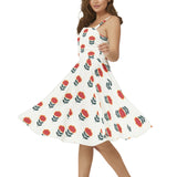 Sleeveless Square Neck Flare Hem Midi Dress - Objet D'Art