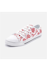 Crimson Petals Unisex Low Top Canvas Shoes - Objet D'Art