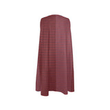 horizontal striped red gray black print Sleeveless A-Line Pocket Dress (Model D57) - Objet D'Art