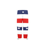 red white blue star and stripes print Women's Quick Dry Cargo Sweatpants (Model L65) - Objet D'Art