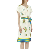 Summertime Batwing Sleeve Notch Neck Casual Dress with Belt - Objet D'Art