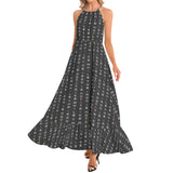 Strike While the Iron Is Hot Ruffle Hem Halter Neck Maxi Dress - Objet D'Art