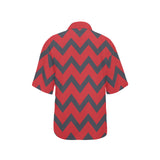 waves10 print All Over Print Hawaiian Shirt for Women (Model T58) - Objet D'Art