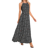 Strike While the Iron Is Hot Ruffle Hem Halter Neck Maxi Dress - Objet D'Art