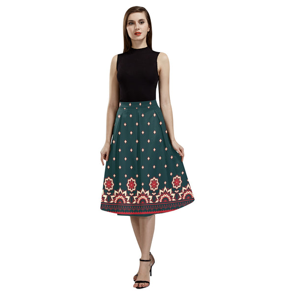 Floral Abstract Mnemosyne Women's Crepe Skirt - Objet D'Art
