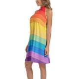 Prismatic Moment Tie Back Halter Neck Flared Dress - Objet D'Art
