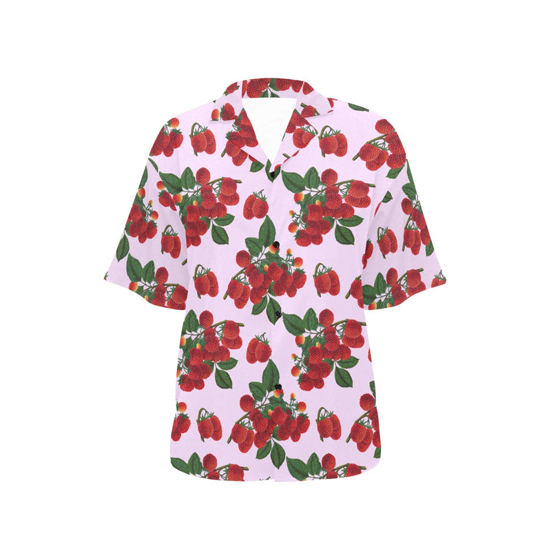 lav rasp print 2 All Over Print Hawaiian Shirt for Women (Model T58) - Objet D'Art