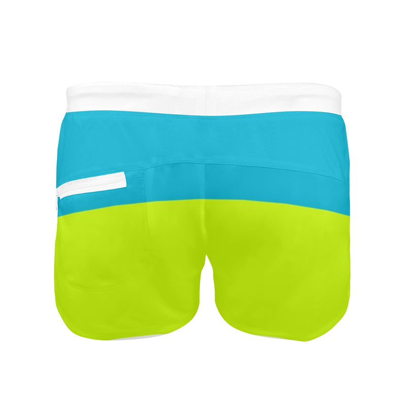 tricolor swimsuit print 4 Men's Swim Trunks with Zipper Pocket (Model L71) - Objet D'Art