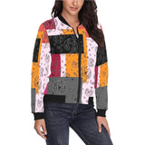ban multiple yoga_leggings_template-Recovered-Recovered copy All Over Print Bomber Jacket for Women (Model H36) - Objet D'Art