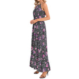 Ruffle Hem Halter Neck Maxi Dress - Objet D'Art