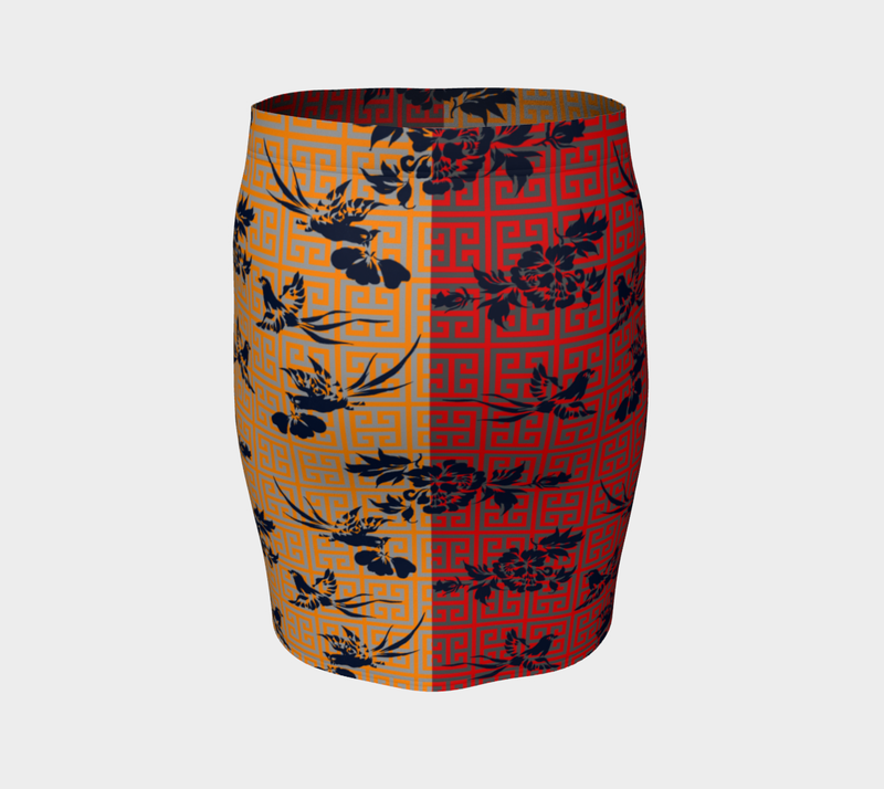 East Meets West Fitted Skirt - Objet D'Art