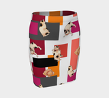Cool Cat Fitted Skirt - Objet D'Art