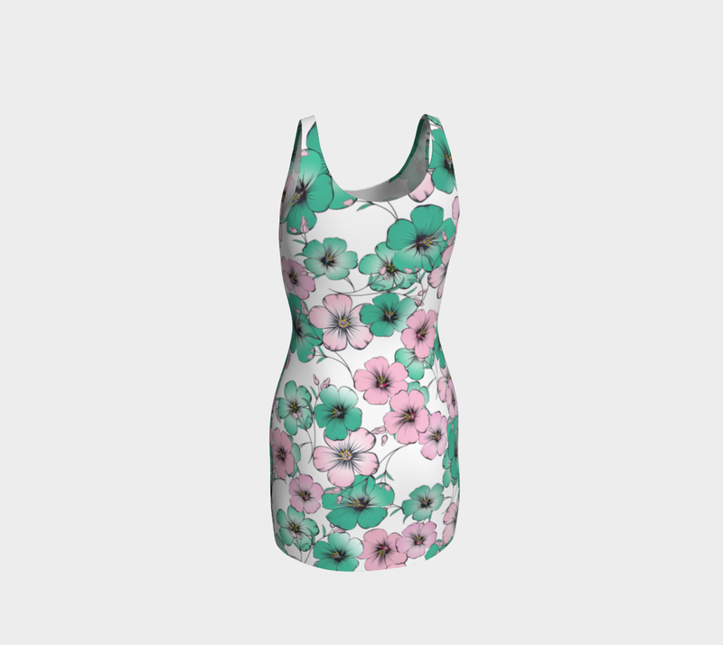 Hibiscus Heaven Bodycon Dress - Objet D'Art