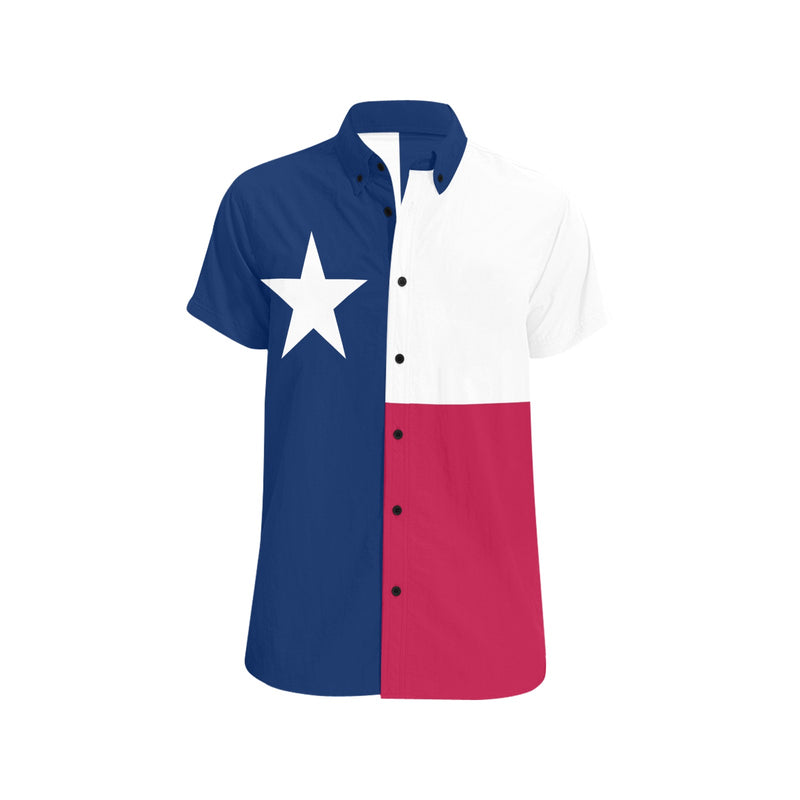 Texas Lone Star Men's All Over Print Short Sleeve Shirt (Model T53) - Objet D'Art
