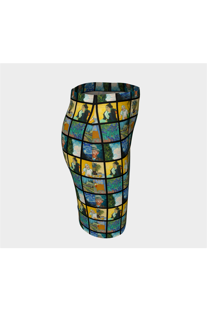 Van Gogh Expo Fitted Skirt - Objet D'Art