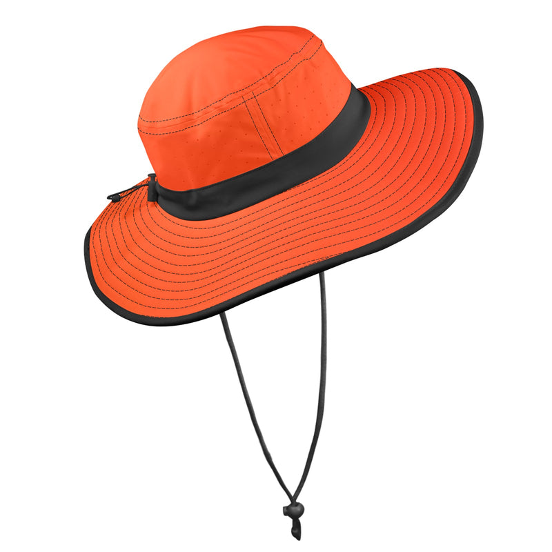 burnt orange gradient top print Wide Brim Bucket Hat - Objet D'Art