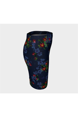 Navy Floral Fitted Skirt - Objet D'Art