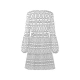 shapes pattern print 2 V-Neck Loose Fit Dress (Model D62) - Objet D'Art