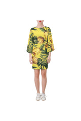Pineapple Print Bell Sleeve Dress - Objet D'Art