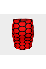 Big Red Ovals Fitted Skirt - Objet D'Art