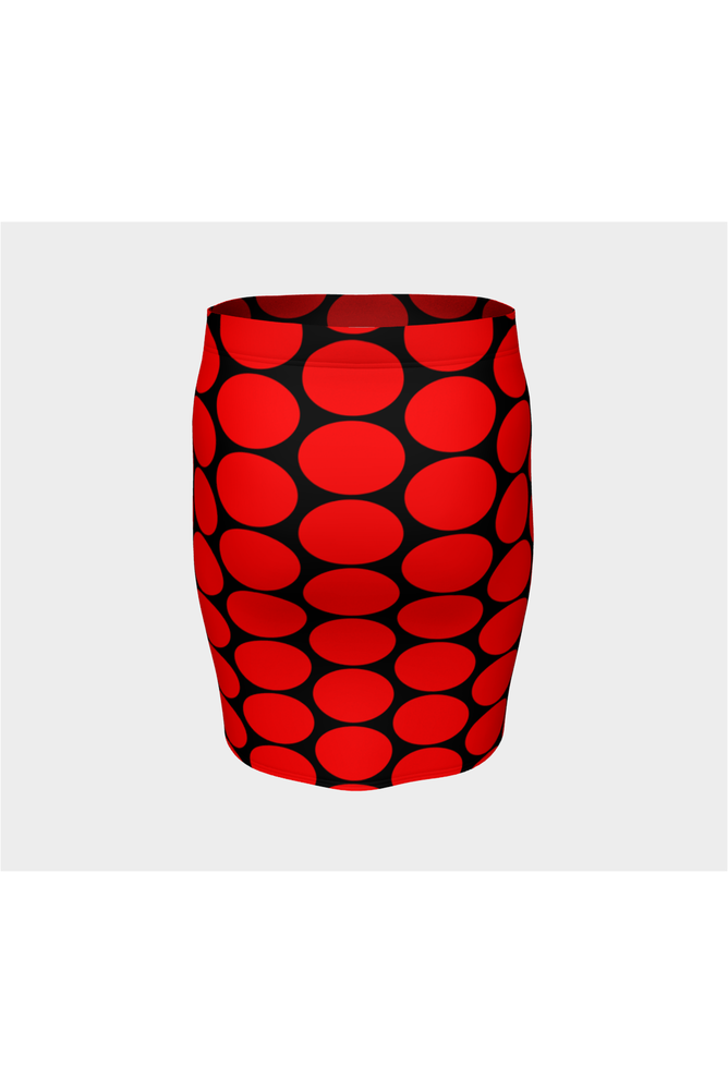 Big Red Ovals Fitted Skirt - Objet D'Art