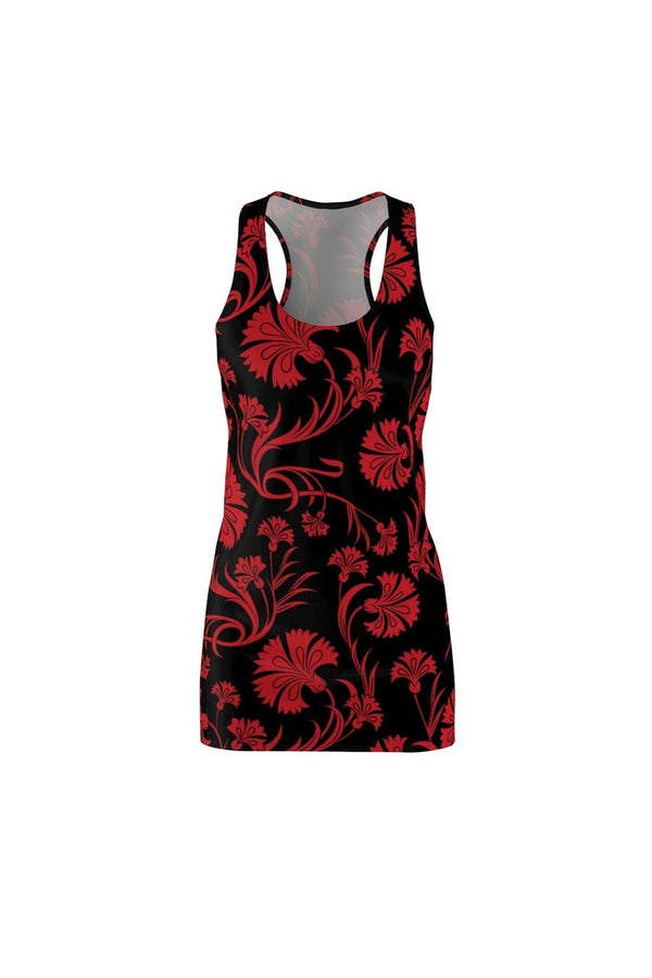 Crimson Floral Women's Racerback Dress - Objet D'Art