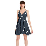 All Stars Spaghetti Strap Sleeveless Falred Hem Short Dress - Objet D'Art