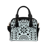 Light Gray Papel Picado Shoulder Handbag (Model 1634) - Objet D'Art