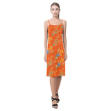 mandarin orange wildflowers Alcestis Slip Dress (Model D05) - Objet D'Art