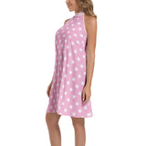 All Stars in Pink Tie Back Halter Neck Flared Dress - Objet D'Art