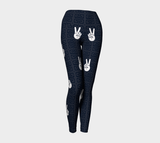 Greek Key Peace Signs Yoga Leggings - Objet D'Art