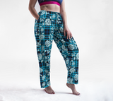 White Rose on Plaid Lounge Pants - Objet D'Art