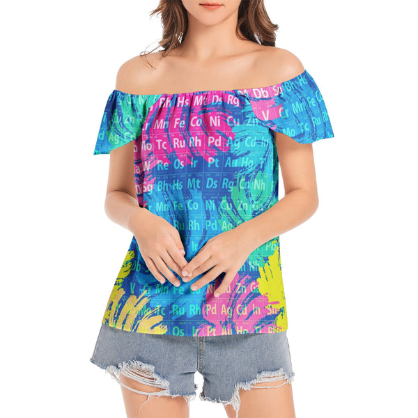 Periodic Table Women's Off The Shoulder Top - Objet D'Art