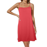 scarlet red solid Drawstring Neck Sleeveless Dress (Model D68) - Objet D'Art