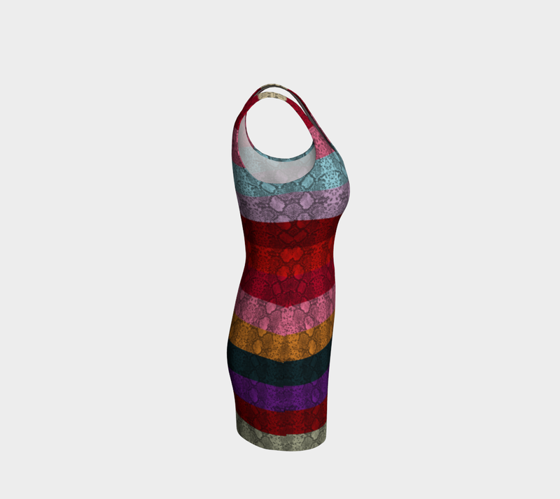 Rainbow Striped Bodycon Dress - Objet D'Art
